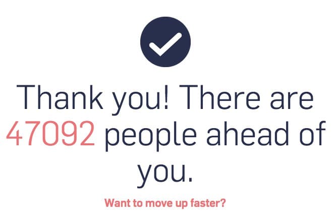 Image of your spot in line in a waiting list